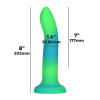 Addiction Rave - 8" Glow in the Dark Dildo - Blue Green (SO6849) - зображення 4