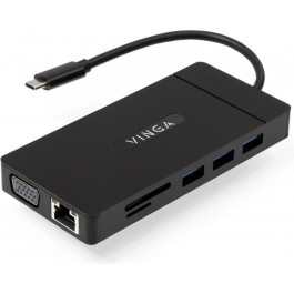   Vinga USB-C 3.1 to VGA+HDMI+RJ45+3xUSB3.0+USB2.0+SD/TF+PD+Audio (VHYC10)