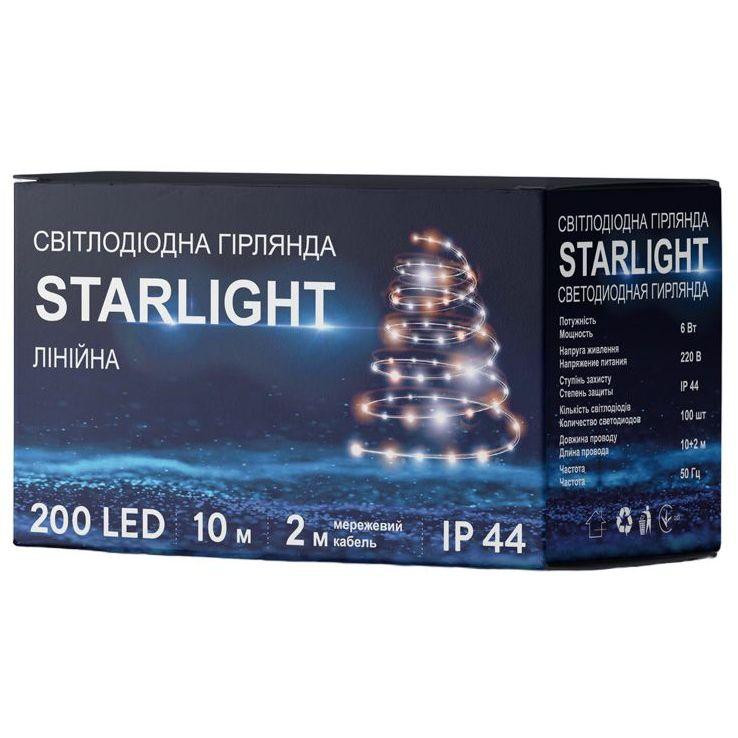 StarLight лінійна білий Flash 200LED IP44 чорний 10м (57278) - зображення 1