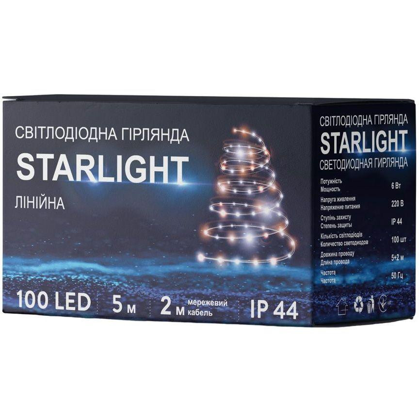 StarLight лінійна білий Flash 100LED IP44 прозорий 5м (57272) - зображення 1