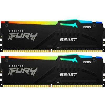 Kingston FURY 64 GB (2x32GB) DDR5 6000 MHz Beast RGB (KF560C40BBAK2-64) - зображення 1