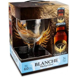   Grimbergen Пиво  Blanche світле 3*0,33 л + келих, 1 шт (4820250943287)