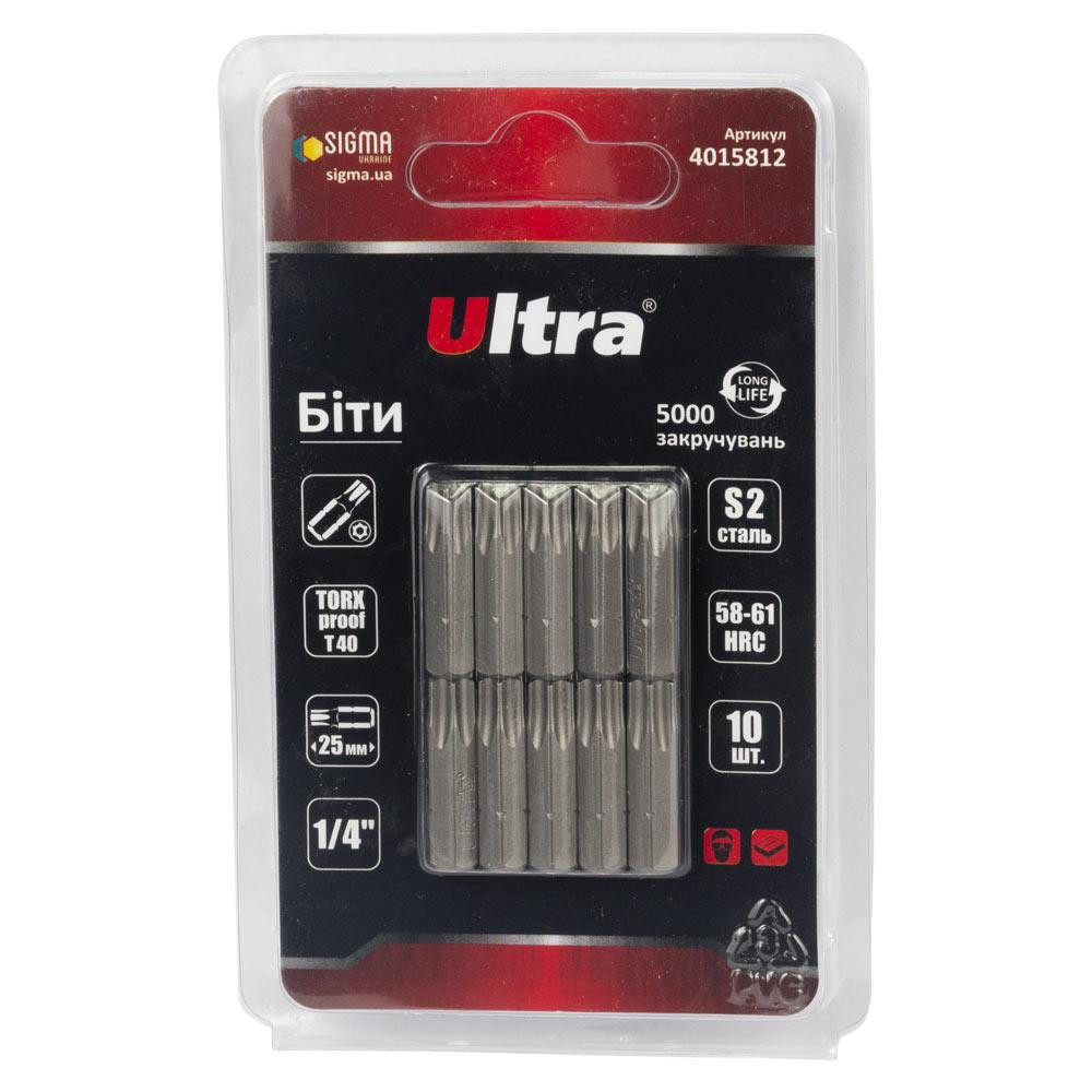 ULTRA TORX-proof 40x25мм 1/4 " 10шт S2 (4015812) - зображення 1