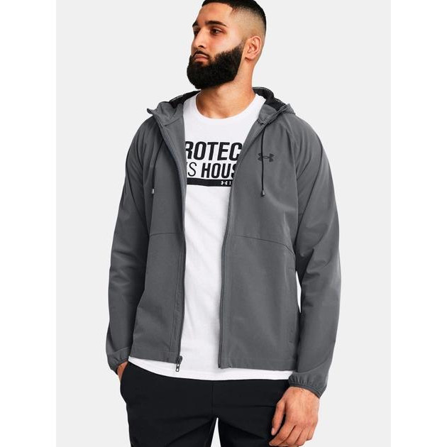 Under Armour Спортивна вітровка чоловіча  Ua Stretch Woven Windbreaker 1377171-012 L Сіра (196885379543) - зображення 1