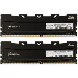   Exceleram 16 GB (2x8GB) DDR4 3200 MHz Black Kudos (EKBLACK4163222AD)