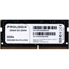   Prologix 16 GB SO-DIMM DDR4 2666 MHz (PRO16GB2666D4S)