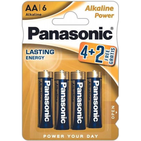 Panasonic AA bat Alkaline 6шт Alkaline Power (LR6REB/6B2F) - зображення 1