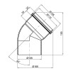 TA Sewage Коліно каналізаційне PPR  110, 45° TASEBPP45110 - зображення 2