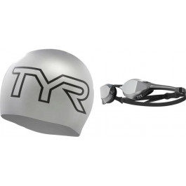   TYR Tracer-X Elite Mirrored Racing Adult, Silver/Black (LGTRXELM-043)