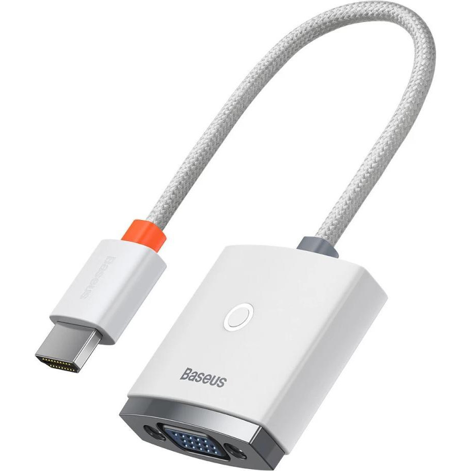 Baseus Lite Series Adapter HDMI to VGA White (WKQX010002) - зображення 1