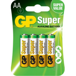   GP Batteries AA bat Alkaline 4шт Super (GP15A-2UE4)