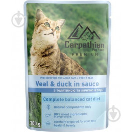   Carpathian Pet Food з телятиною і качкою в соусі 100 г (4820111141364)