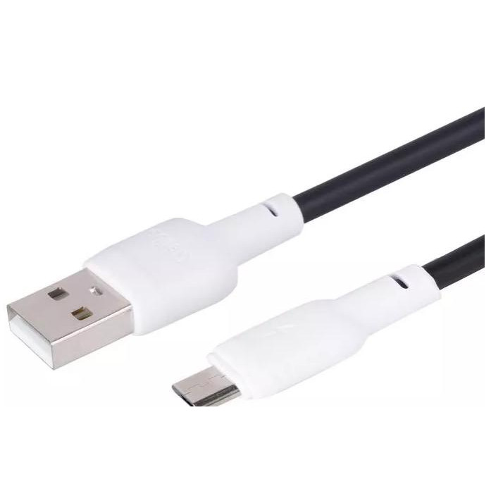 Gelius Full Silicon USB-A to MicroUSB 18W 1.2m Black/White (92319) - зображення 1