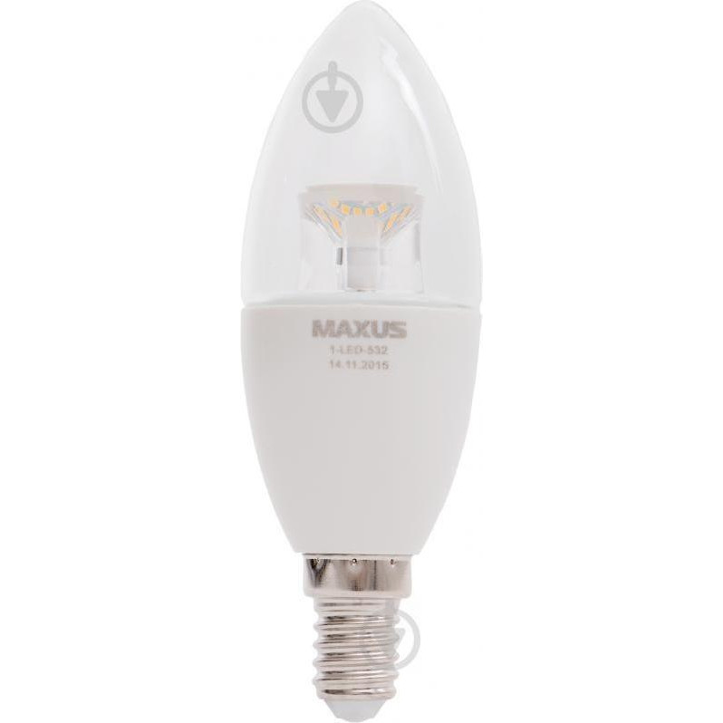 MAXUS 1-LED-532 (C37 CL-С E14 6W 4100K 220V) - зображення 1