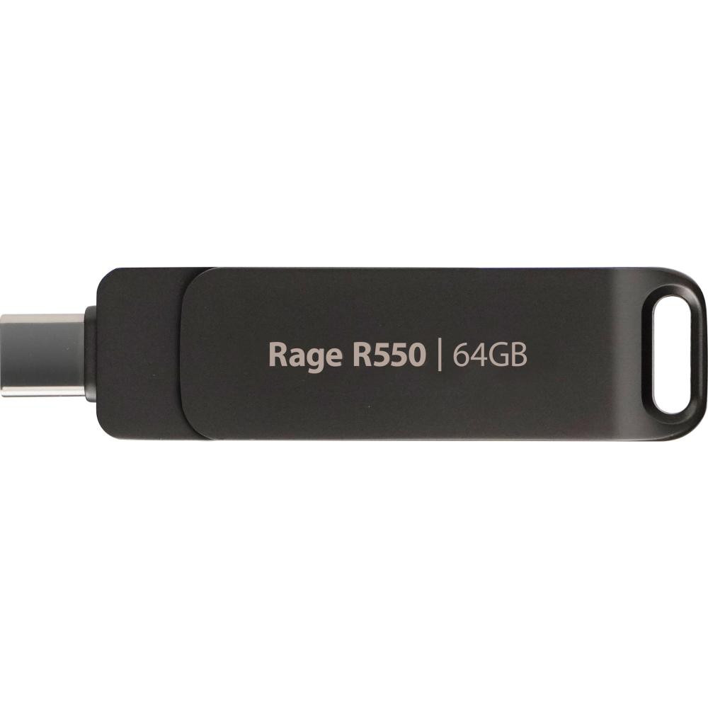 PATRIOT 64 GB Rage R550 USB 3.2 Gen 1 Type-A+C Black (PE64GR550DSAD) - зображення 1