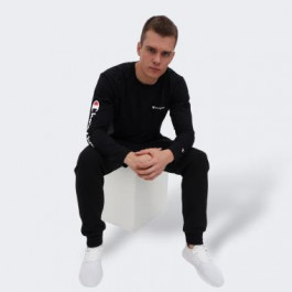   Champion Чорна чоловіча футболка  crewneck long sleeve t-shirt cha219216-NBK