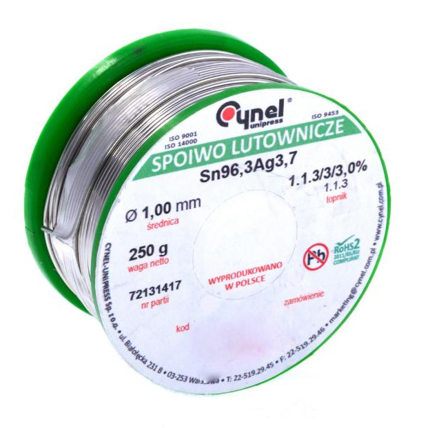 Cynel Sn96,3Ag3,7-1.1.3/3/3.0% O1.0, 100g (Ag4) - зображення 1