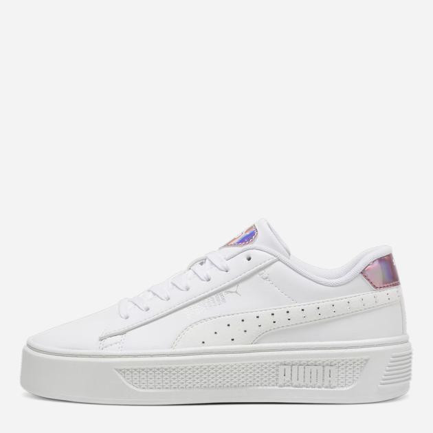 PUMA Жіночі кеди низькі  Smash Platform v3 GirlPower 39510301 42 (8UK) 27 см  White- Silver-Passionfruit  - зображення 1