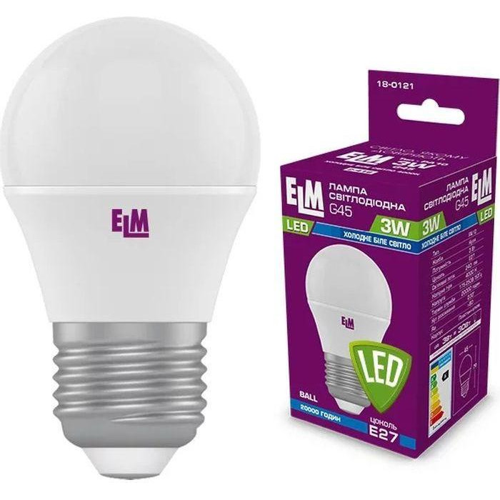 ELM LED PA10 3W E27 4000K (18-0121) - зображення 1