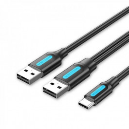   Vention USB Type-C - 2хUSB 1m Black (CQKBF)