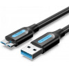 Vention USB Type-A to USB Micro-B 1m Black (COPBF) - зображення 1