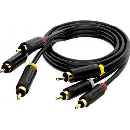   Vention 3xRCA - 3xRCA 1м Black (BCABF)