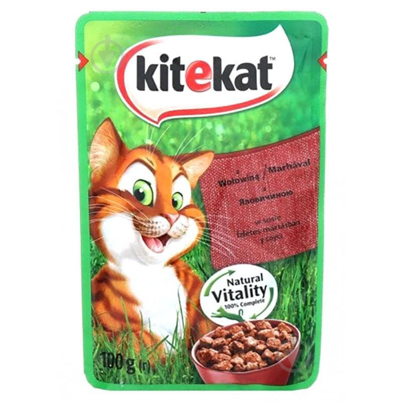 Kitekat с говядиной в соусе 100 г (3065890144910) - зображення 1