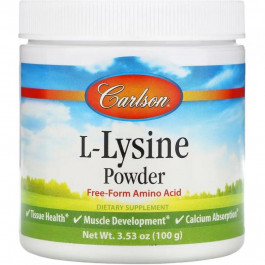   Carlson Labs L-лізин у порошку, L-Lysine, Amino Acid Powder, , 100 гр