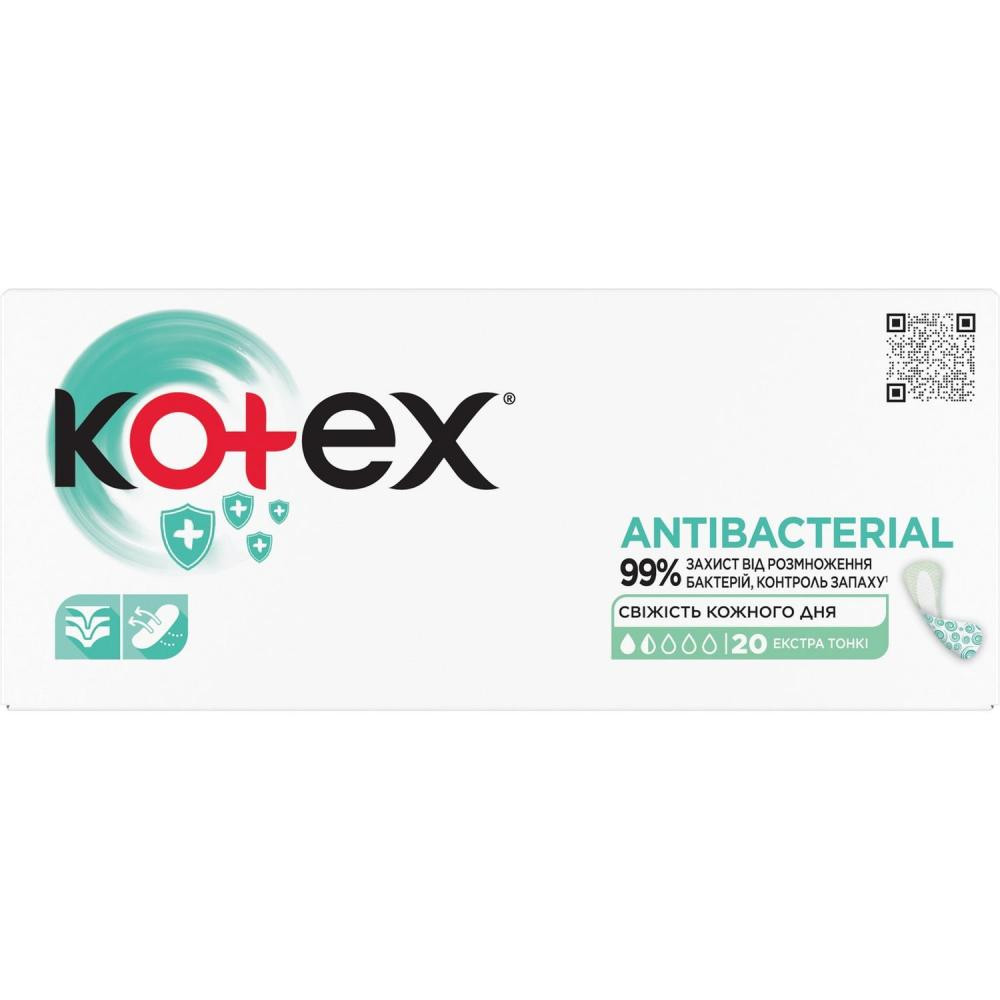 Kotex Прокладки  антибактеріальні щоденні екстра тонкі 20шт - зображення 1