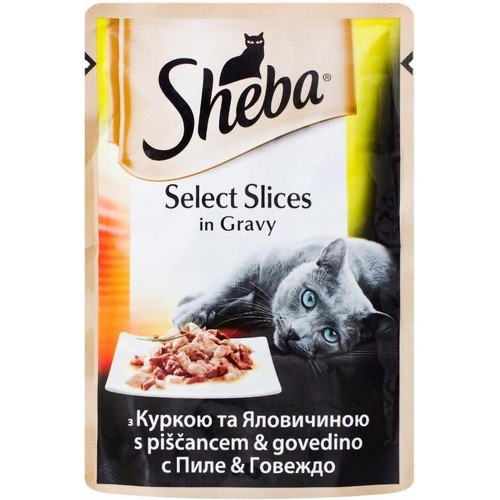 Sheba Select Slices in Gravy з куркою і яловичиною в соусі 85 г (4770608257088) - зображення 1