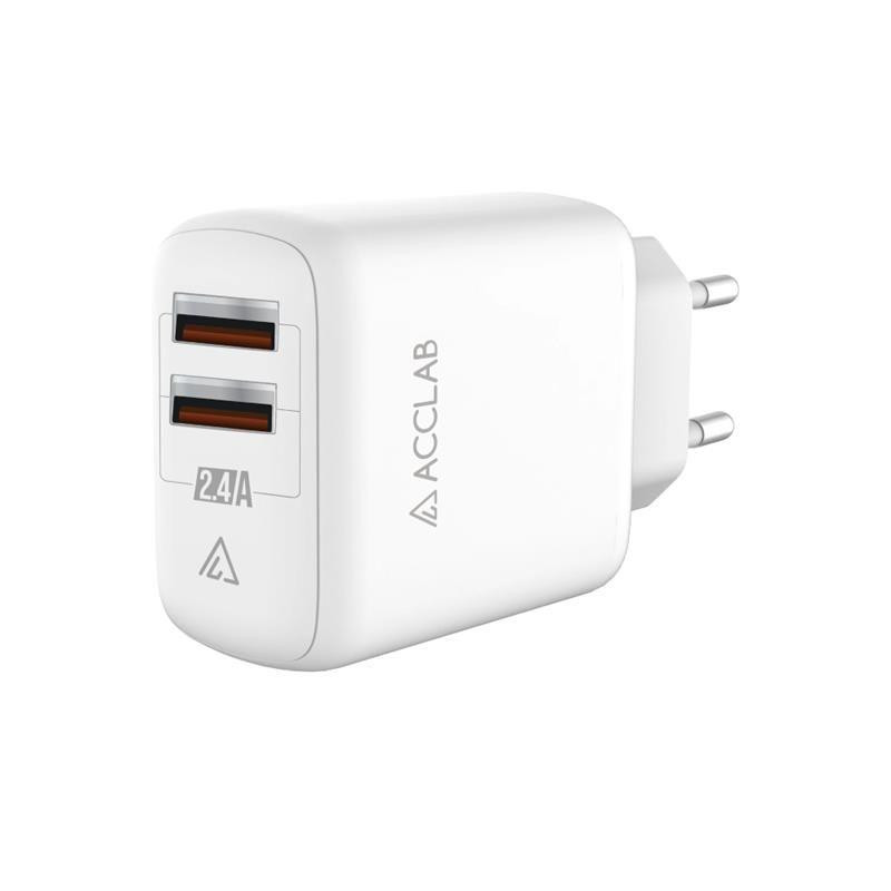 ACCLAB AL-TC224 2хUSB 5В/2,4A/12W White (1283126538834) - зображення 1