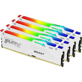   Kingston FURY 128 GB (4x32GB) DDR5 5200 MHz Beast White RGB (KF552C40BWAK4-128)