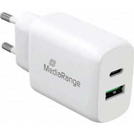   MediaRange 43W Fast charging 1xUSB-A 1xUSB-C PD3.0 QC3.0 White (MRMA113)