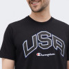 Champion Чорна чоловіча футболка  crewneck t-shirt cha219747-NBK - зображення 4