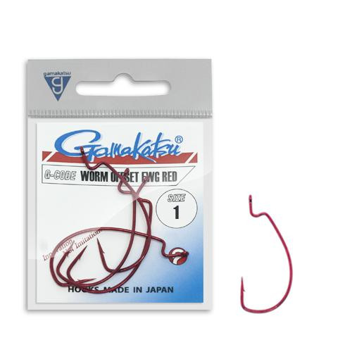 Gamakatsu Worm Offset EWG Red №5/0 (4pcs) - зображення 1