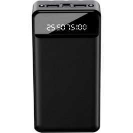   XO Power Bank PR164 with Flashlight 2USB+Type-C 30000mAh Black