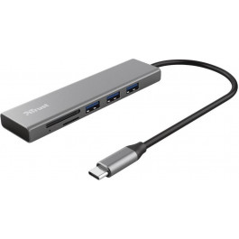   Trust Halyx Fast USB-C Hub & Card reader Aluminium (24191)