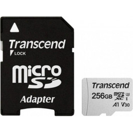   Transcend 256 GB microSDXC UHS-I U3 300S + SD Adapter TS256GUSD300S-A