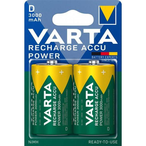 Varta D 3000mAh NiMh 2шт POWER ACCU (56720101402) - зображення 1