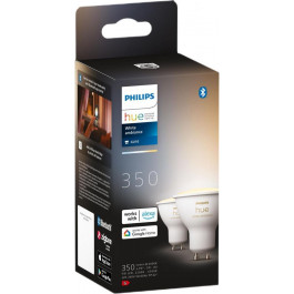   Philips Hue White Ambiance GU10 350Lm 4.3W ZigBee Bluetooth Apple HomeKit 2шт. (929001953310)