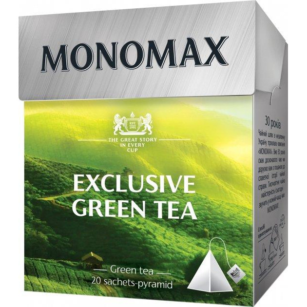 Мономах Чай зелений китайський листовий Exclusive Green Tea в пірамідках 20 шт (4820198878023) - зображення 1