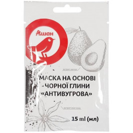   Auchan Маска для лица  Антиугровая, на основе черной глины (4823090121532)