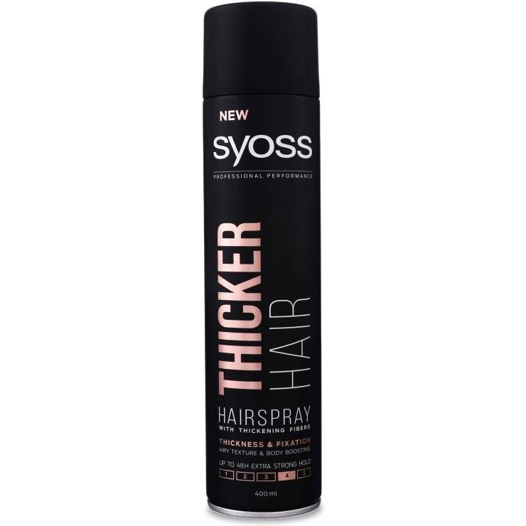 Syoss Thicker Hair 400 ml Лак для волос с волокнами для утолщения, Фиксация 4 (5410091751555) - зображення 1