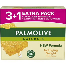   PALMOLIVE Тверде мило  Naturals Молочко та мед 3+1 90 г (8718951597648)