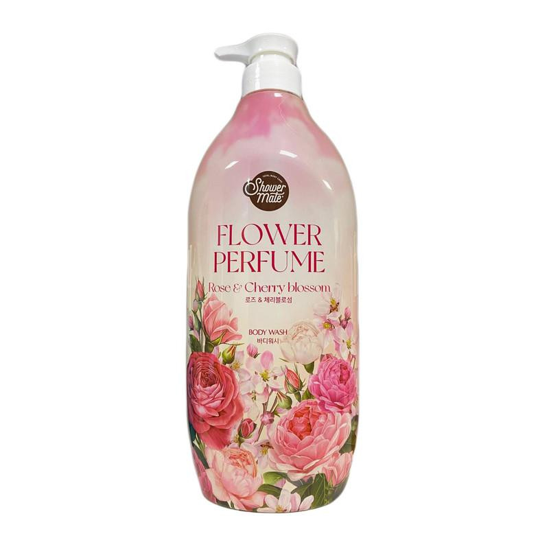 KeraSys Гель для душу  Shower Mate Perfumed Rose&Cherry Blossom з ароматом троянди та цвіту вишні, 900 мл (8 - зображення 1