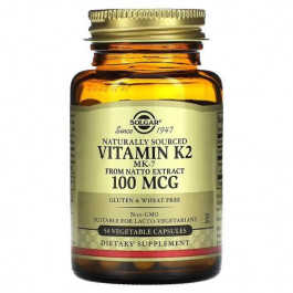   Solgar Natural Vitamin K2, 100 mcg, 50 Veggie Caps