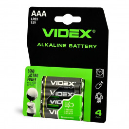   VIDEX AAA bat Alkaline 4шт (21165)