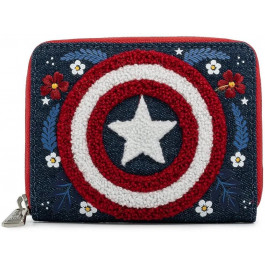   Loungefly Marvel - Captain America 80th Anniversary Floral Shield ZIP Wallet