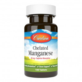   Carlson Labs Chelated Manganese, 20 mg, 100 Tablets