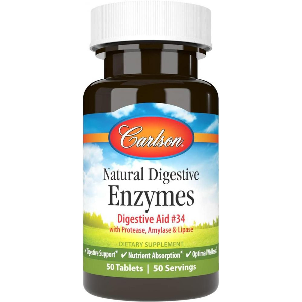 Carlson Labs Natural Digestive Enzymes, 50 Tablets - зображення 1